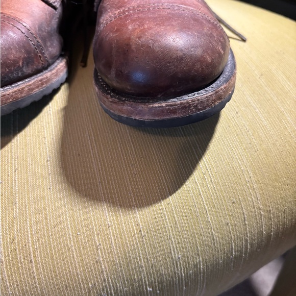 Frye Dark Brown Leather Lace-Up Boots